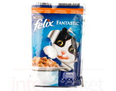Kačių maistas Felix su kalakutiena drebučiuose 100g